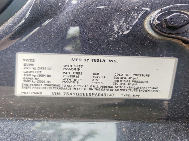 Продажа на аукционе авто 2023 Tesla Model Y, vin: 7SAYGDEE0PA040147, номер лота: 61230176