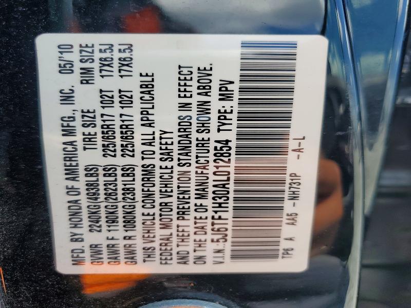 Aukcja sprzedaży 2010 Honda Accord Crosstour, vin: 5J6TF1H30AL012854, numer aukcji: 59799596