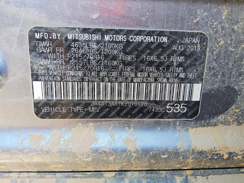 Aukcja sprzedaży 2019 Mitsubishi Eclipse Cross, vin: JA4AT3AA1KZ010128, numer aukcji: 62335386