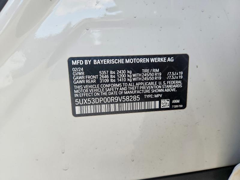 Aukcja sprzedaży 2024 Bmw X3, vin: 5UX53DP00R9V58285, numer aukcji: 61349196