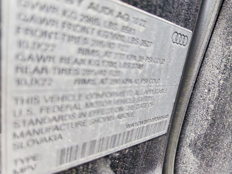 62523596 :رقم المزاد ، WA1CWBF10PD005445 vin ، 2023 Audi Sq8 مزاد بيع