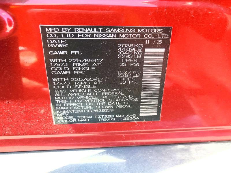 Продажа на аукционе авто 2016 Nissan Rogue, vin: KNMAT2MT1GP628159, номер лота: 60310926