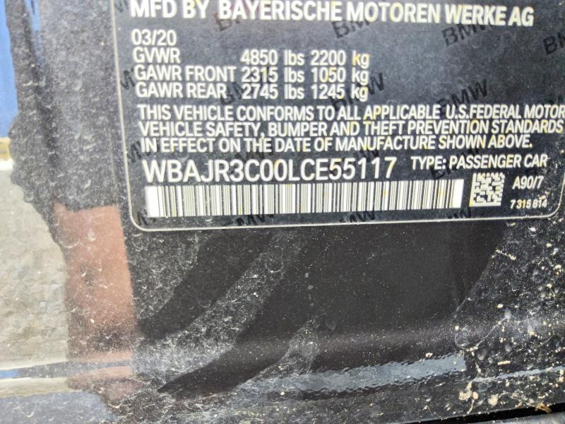 60013096 :رقم المزاد ، WBAJR3C00LCE55117 vin ، 2020 Bmw 530 مزاد بيع