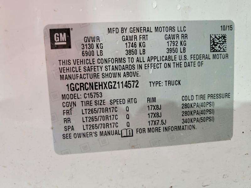 Aukcja sprzedaży 2016 Chevrolet Silverado, vin: 1GCRCNEHXGZ114572, numer aukcji: 62156246