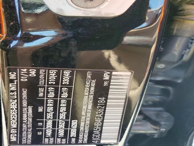 Aukcja sprzedaży 2014 Mercedes-benz Ml, vin: 4JGDA5HB4EA362184, numer aukcji: 59669566