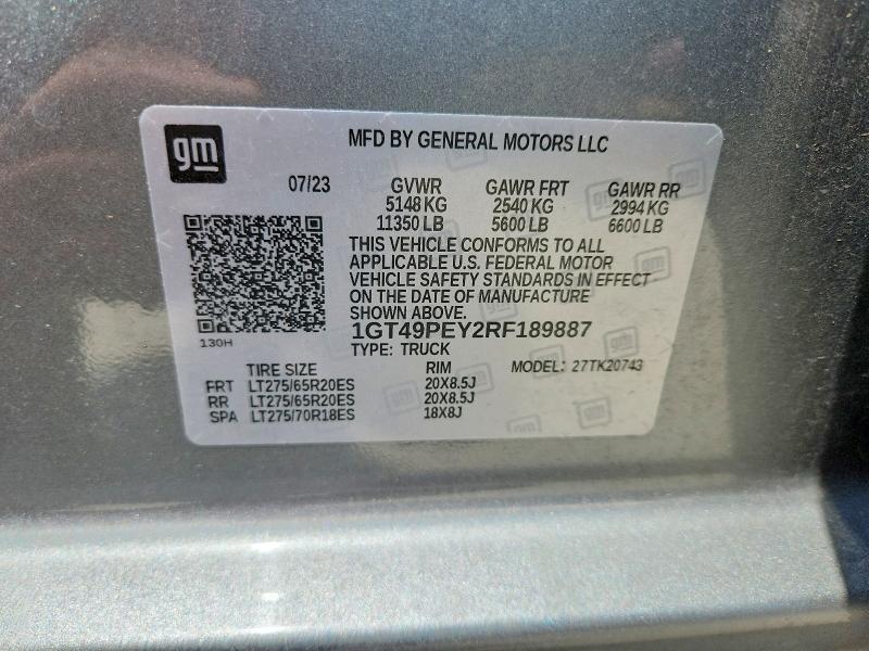 Продаж на аукціоні авто 2024 Gmc Sierra, vin: 1GT49PEY2RF189887, номер лоту: 60781976