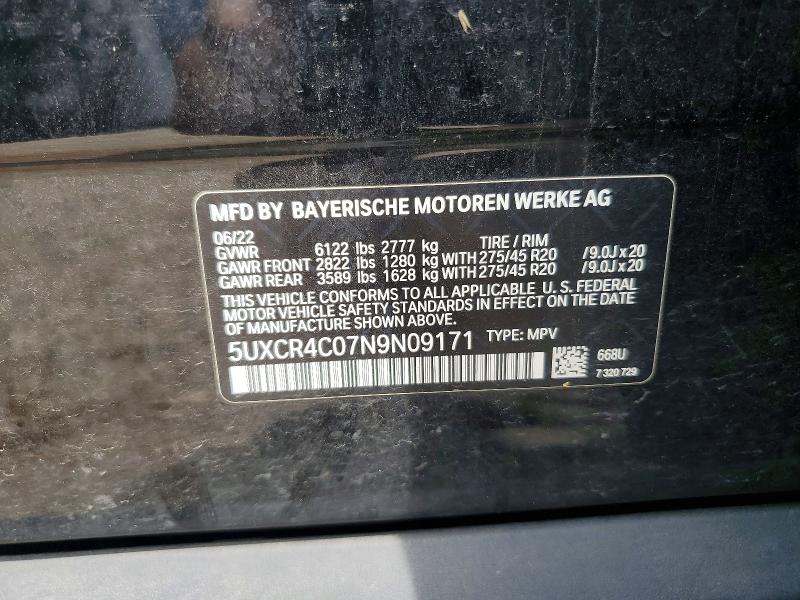 Auction sale of the 2022 Bmw X5, vin: 5UXCR4C07N9N09171, lot number: 60445506