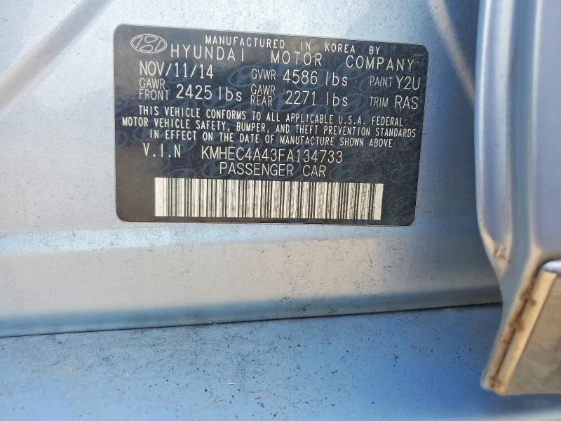 Продажа на аукционе авто 2015 Hyundai Sonata Hybrid, vin: KMHEC4A43FA134733, номер лота: 60278726