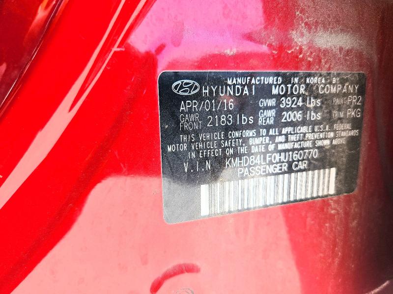 Продажа на аукционе авто 2017 Hyundai Elantra, vin: KMHD84LF0HU160770, номер лота: 60005596