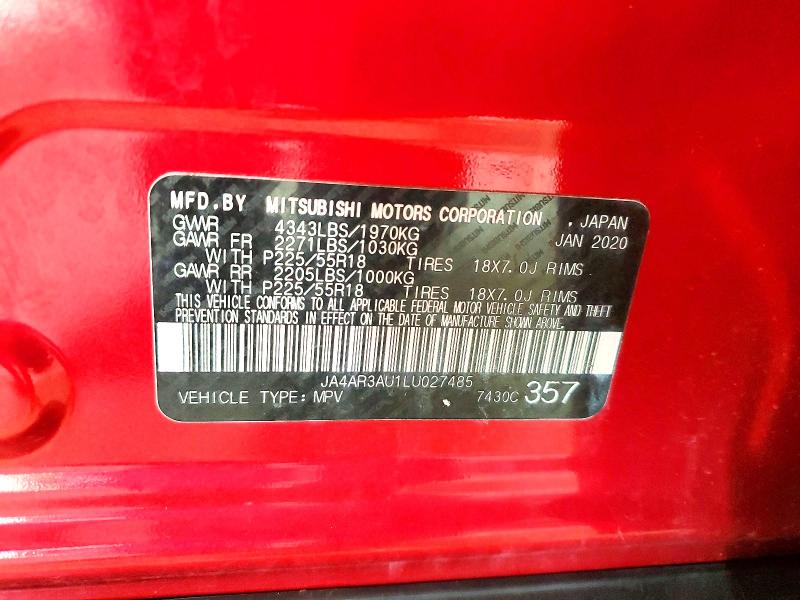 Продажа на аукционе авто 2020 Mitsubishi Outlander Sport, vin: JA4AR3AU1LU027485, номер лота: 61719866