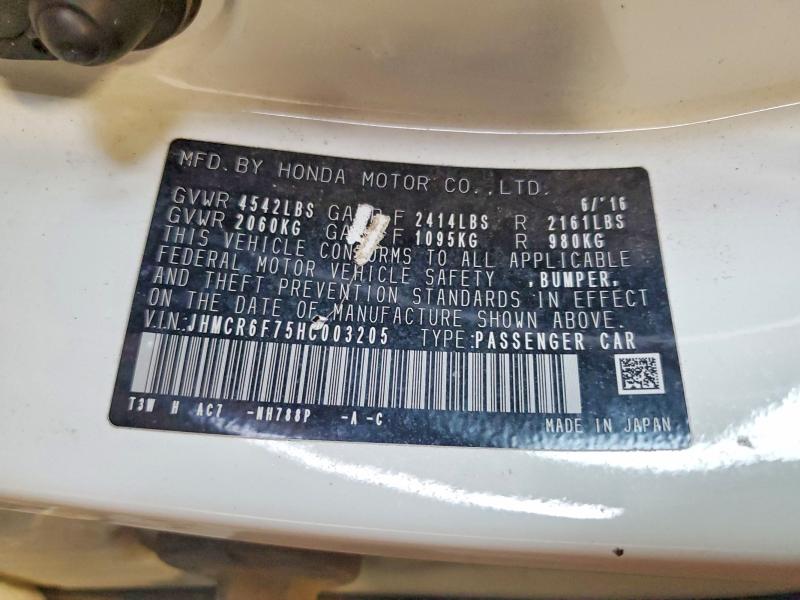 Aukcja sprzedaży 2017 Honda Accord, vin: JHMCR6F75HC003205, numer aukcji: 59322916