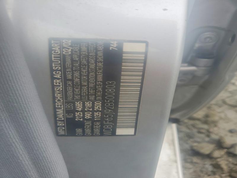Aukcja sprzedaży 2002 Mercedes-benz E, vin: WDBJF65J92B500803, numer aukcji: 58887636