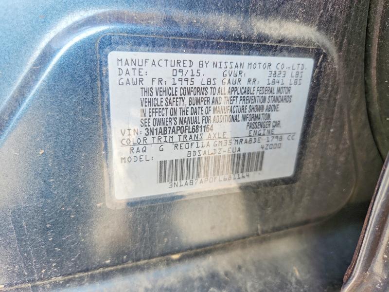 59972846 :رقم المزاد ، 3N1AB7AP0FL681164 vin ، 2015 Nissan Sentra مزاد بيع