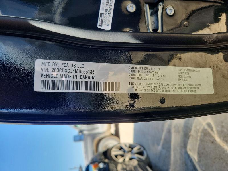 2021 Dodge Charger მანქანა იყიდება აუქციონზე, vin: 2C3CDXGJ4MH565186, აუქციონის ნომერი: 60217986