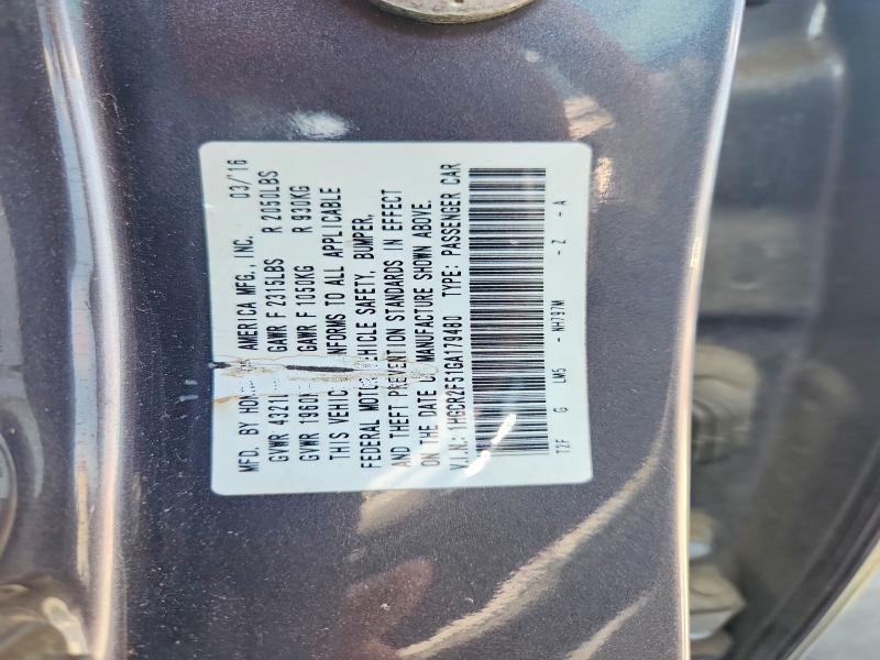Продажа на аукционе авто 2016 Honda Accord, vin: 1HGCR2F51GA179480, номер лота: 59321596