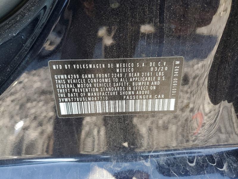 Aukcja sprzedaży 2020 Volkswagen Jetta, vin: 3VW5T7BU5LM047710, numer aukcji: 74868465