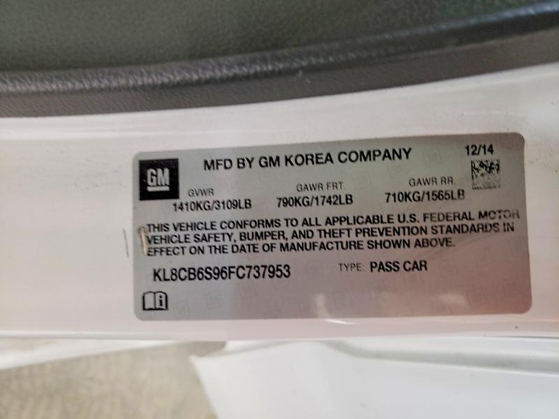 Продаж на аукціоні авто 2015 Chevrolet Spark, vin: KL8CB6S96FC737953, номер лоту: 61620416