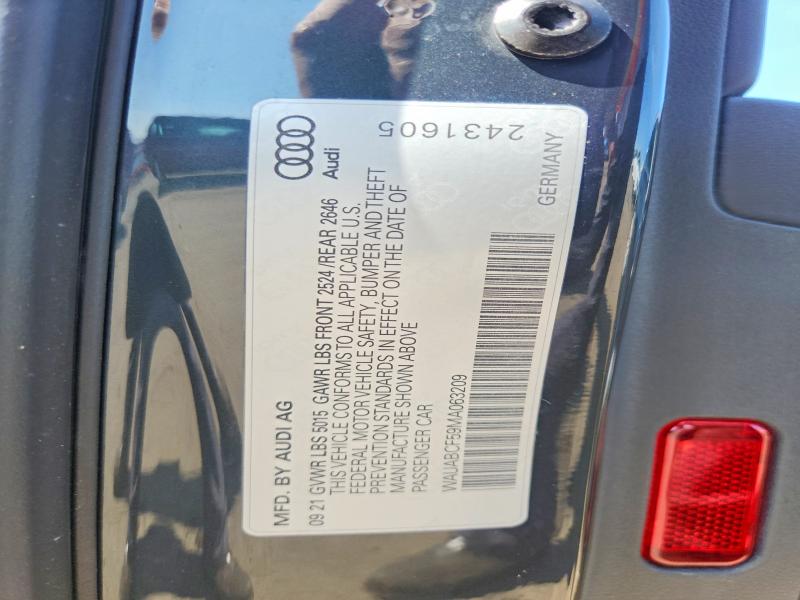 Aukcja sprzedaży 2021 Audi A5, vin: WAUABCF59MA063209, numer aukcji: 61850086