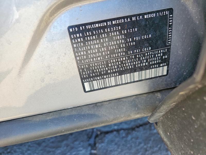 Aukcja sprzedaży 2026 Volkswagen Tiguan, vin: 3VVER7RM5TM033945, numer aukcji: 59913176