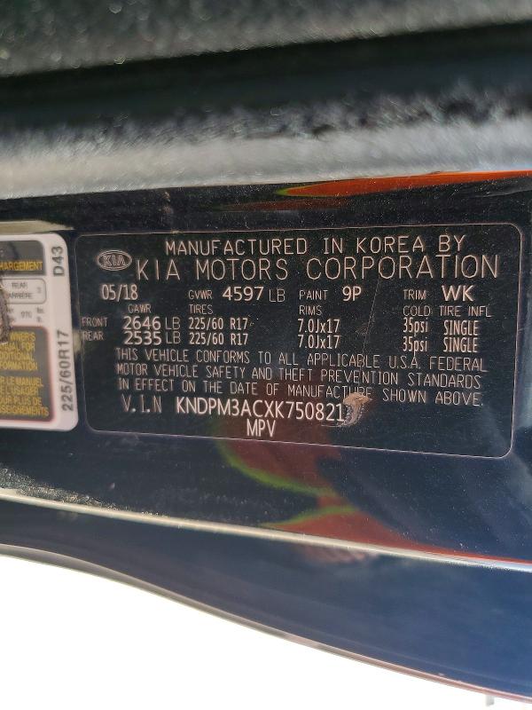 Продажа на аукционе авто 2019 Kia Sportage, vin: KNDPM3ACXK7508211, номер лота: 60861496