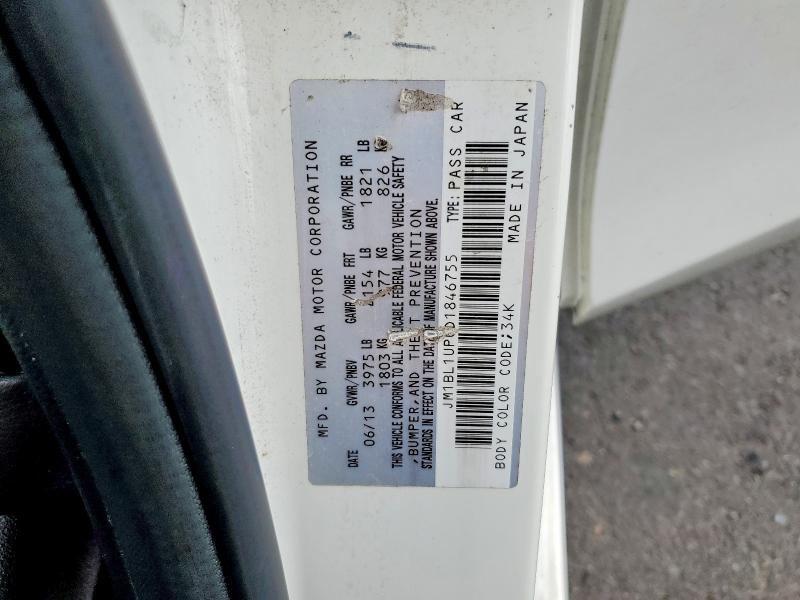 Aukcja sprzedaży 2013 Mazda 3, vin: JM1BL1UP0D1846755, numer aukcji: 60074516