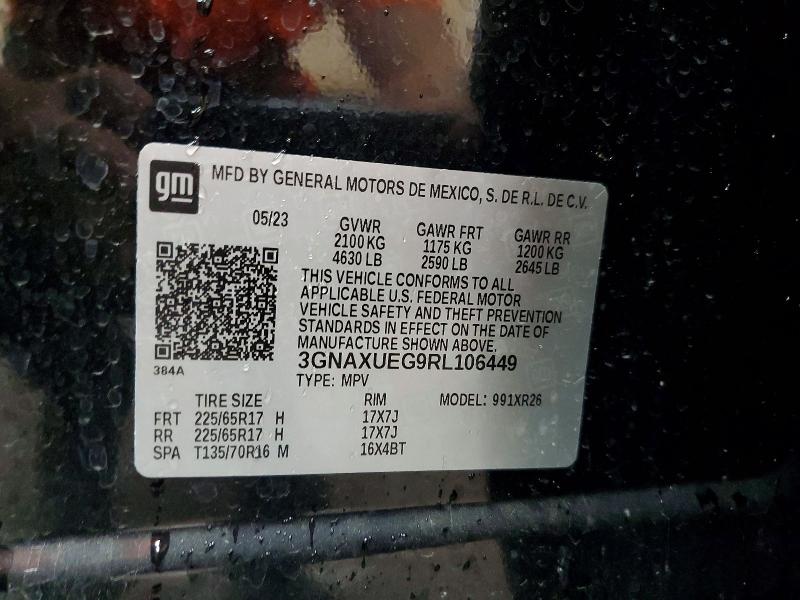 Продажа на аукционе авто 2024 Chevrolet Equinox, vin: 3GNAXUEG9RL106449, номер лота: 61385346