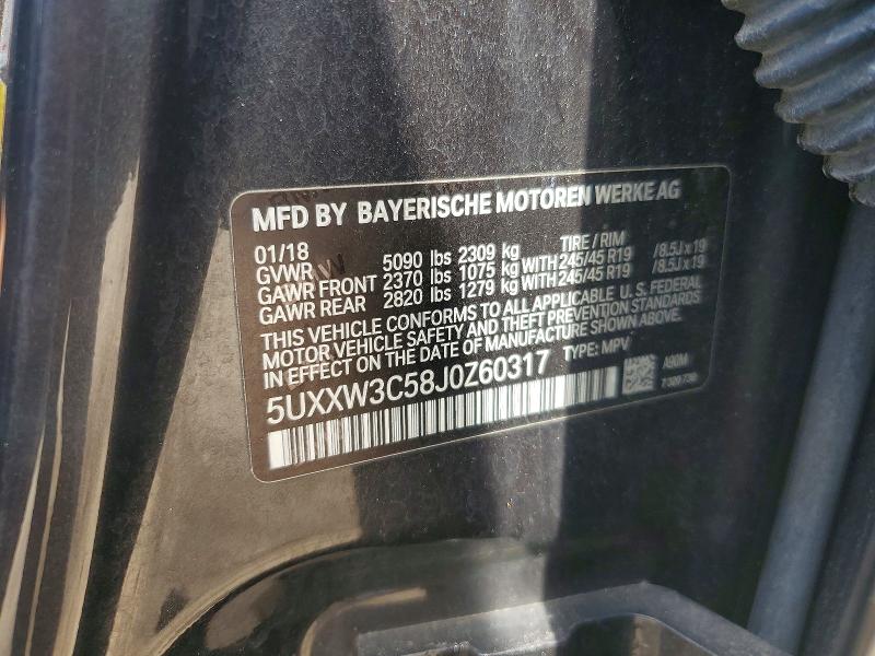 Aukcja sprzedaży 2018 Bmw X4, vin: 5UXXW3C58J0Z60317, numer aukcji: 60389066