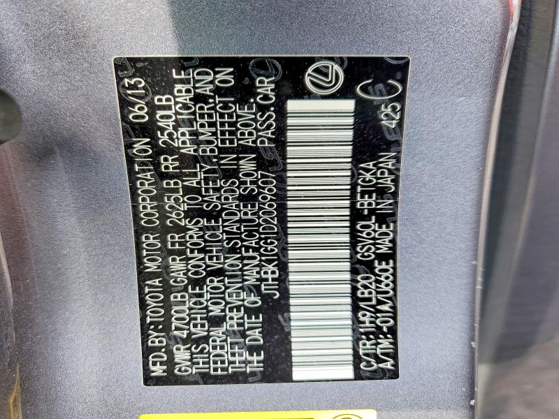 2013 Lexus Es მანქანა იყიდება აუქციონზე, vin: JTHBK1GG1D2069607, აუქციონის ნომერი: 60143756