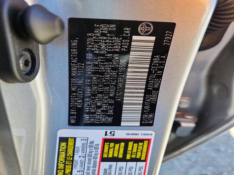 2023 Toyota Camry მანქანა იყიდება აუქციონზე, vin: 4T1C11AK9PU116506, აუქციონის ნომერი: 61444496