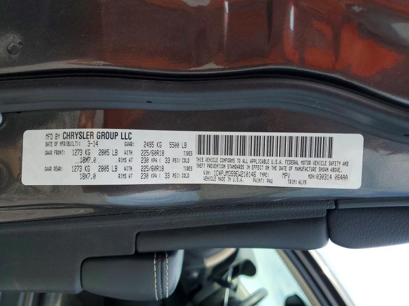 2014 Jeep Cherokee მანქანა იყიდება აუქციონზე, vin: 1C4PJMDS9EW210146, აუქციონის ნომერი: 60309226
