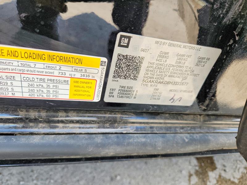 Aukcja sprzedaży 2017 Buick Enclave, vin: 5GAKRAKD8HJ331677, numer aukcji: 62256656