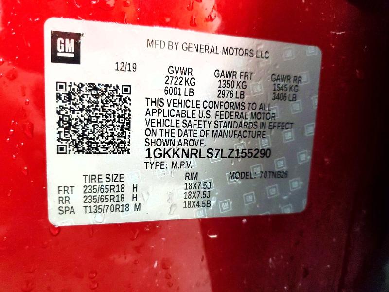 2020 Gmc Acadia მანქანა იყიდება აუქციონზე, vin: 1GKKNRLS7LZ155290, აუქციონის ნომერი: 60938336