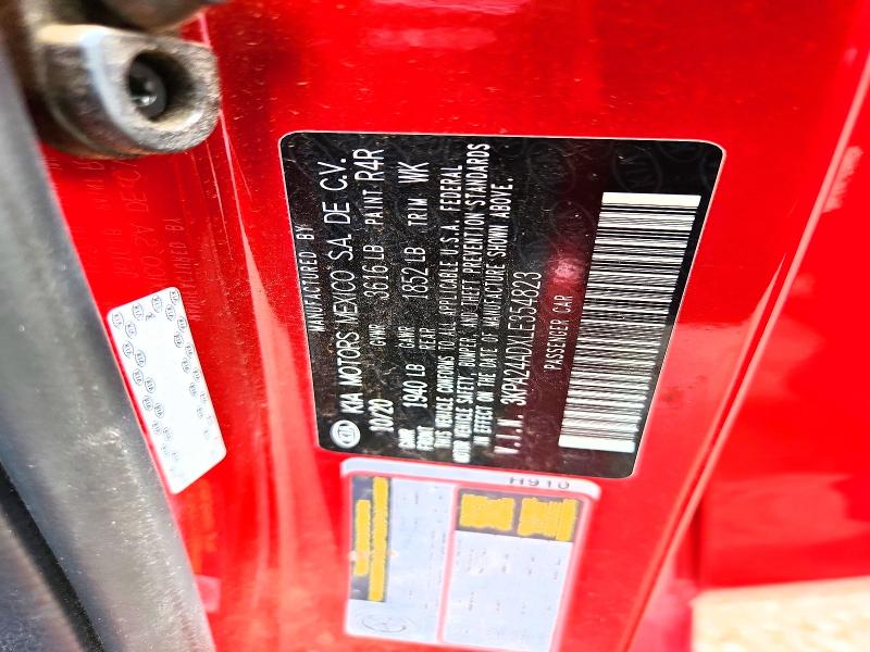 61377376 :رقم المزاد ، 3KPA24ADXLE354823 vin ، 2020 Kia Rio مزاد بيع