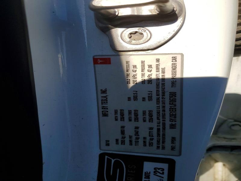 2018 Tesla Model 3 მანქანა იყიდება აუქციონზე, vin: 5YJ3E1EB1JF067580, აუქციონის ნომერი: 62956356