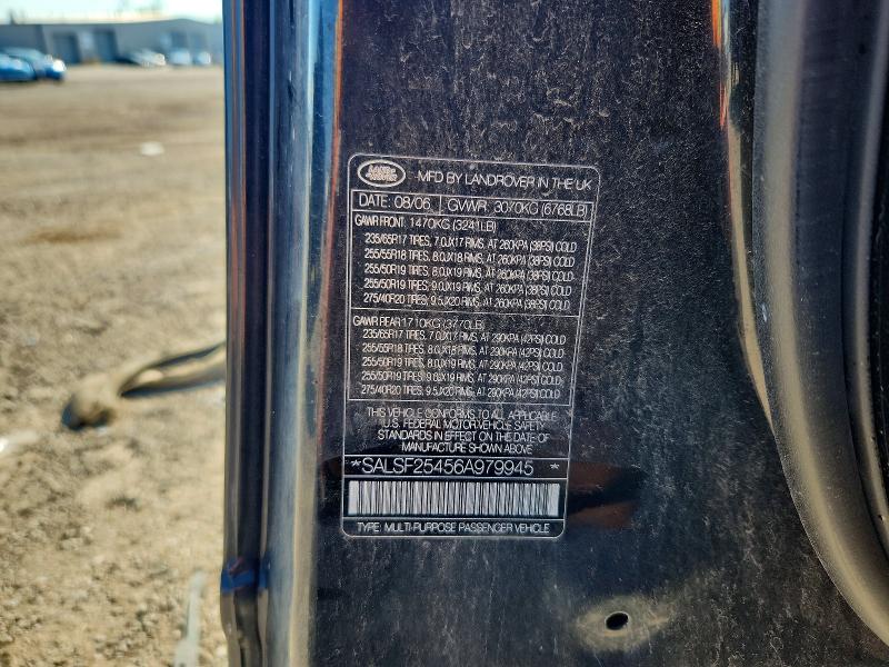 Aukcja sprzedaży 2006 Land Rover Range Rover Sport, vin: SALSF25456A979945, numer aukcji: 59844966