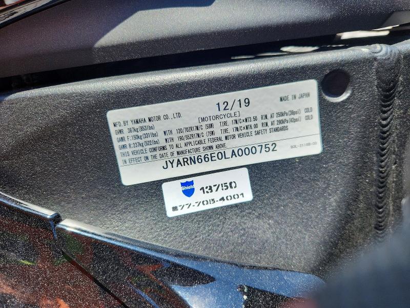 Продажа на аукционе авто 2020 Yamaha Yzfr1, vin: JYARN66E0LA000752, номер лота: 59668086