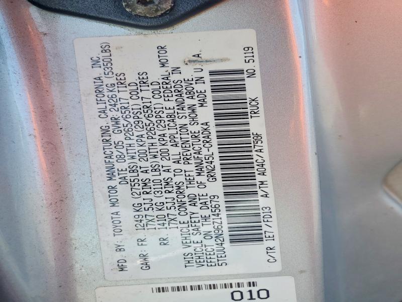 Aukcja sprzedaży 2006 Toyota Tacoma, vin: 5TEUU42N96Z145679, numer aukcji: 61592876