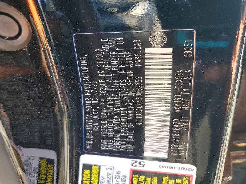 Aukcja sprzedaży 2025 Toyota Camry, vin: 4T1DAACK4SU632752, numer aukcji: 59284396