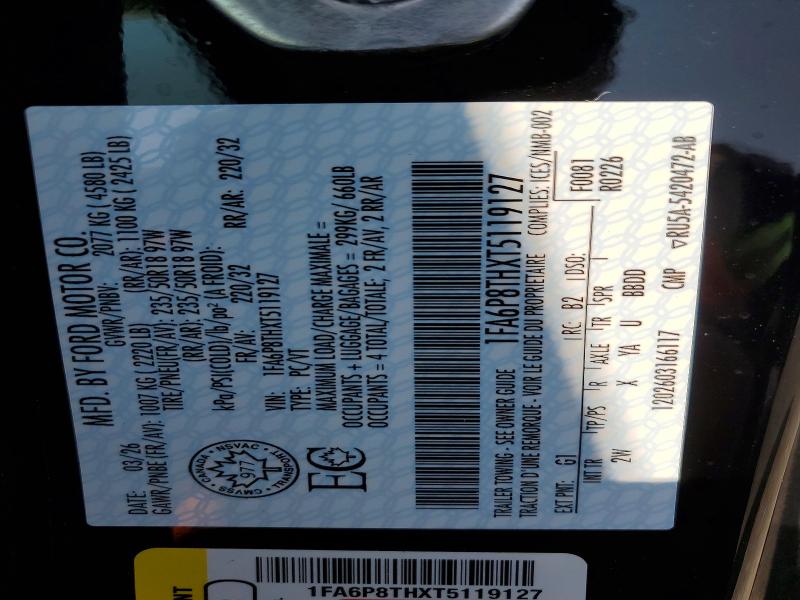 Продажа на аукционе авто 2026 Ford Mustang, vin: 1FA6P8THXT5119127, номер лота: 61491236