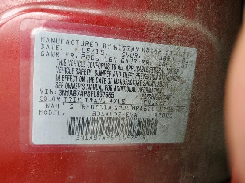 Продажа на аукционе авто 2015 Nissan Sentra, vin: 3N1AB7AP8FL657565, номер лота: 60998966