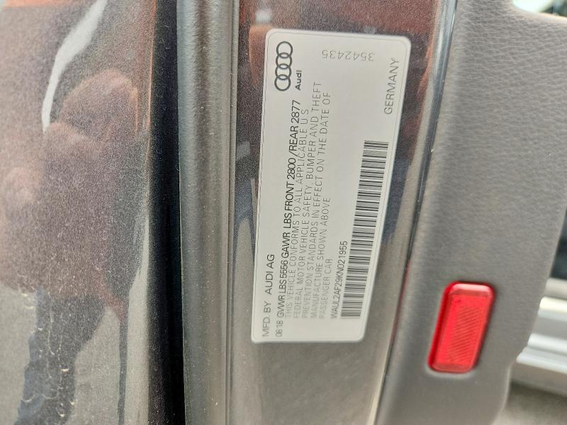 Продаж на аукціоні авто 2019 Audi A6, vin: WAUL2AF29KN021955, номер лоту: 61843256