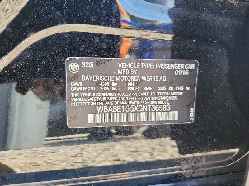 Продажа на аукционе авто 2016 Bmw 320, vin: WBA8E1G5XGNT36583, номер лота: 61675976