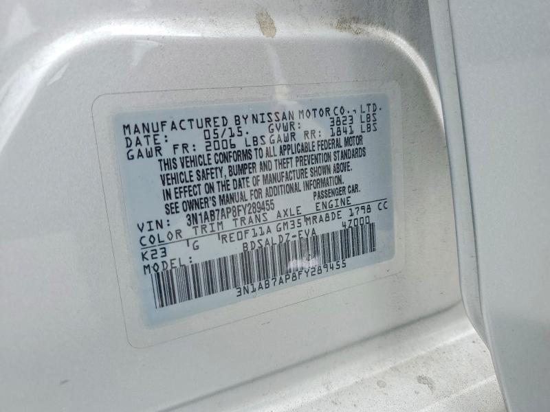 Aukcja sprzedaży 2015 Nissan Sentra, vin: 3N1AB7AP8FY289455, numer aukcji: 58543276