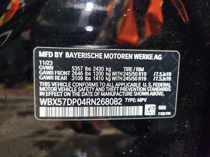 Aukcja sprzedaży 2024 Bmw X3, vin: WBX57DP04RN268082, numer aukcji: 62809076