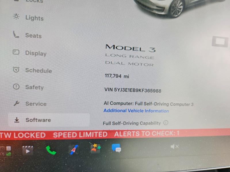 2019 Tesla Model 3 მანქანა იყიდება აუქციონზე, vin: 5YJ3E1EB9KF365988, აუქციონის ნომერი: 60227466