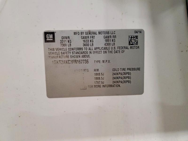 2015 Gmc Yukon მანქანა იყიდება აუქციონზე, vin: 1GKS2AKC3FR167736, აუქციონის ნომერი: 61934846