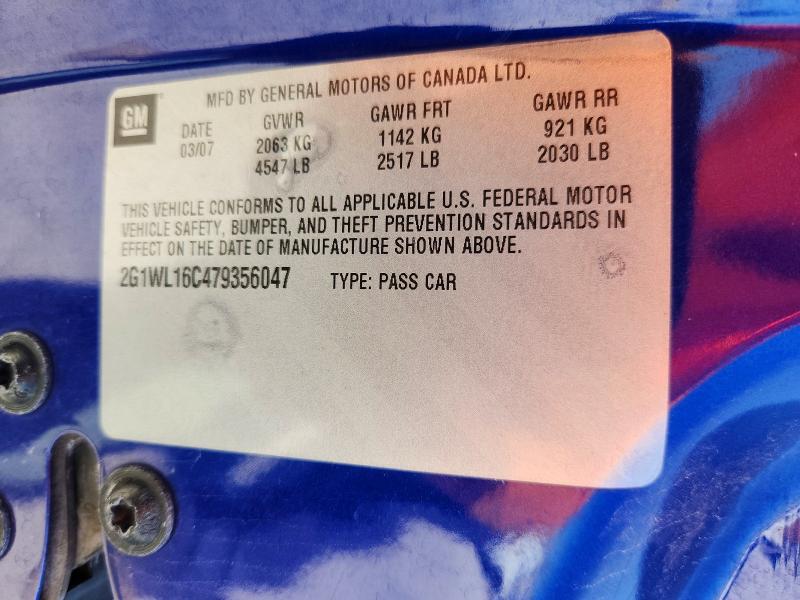 Продажа на аукционе авто 2007 Chevrolet Monte Carlo, vin: 2G1WL16C479356047, номер лота: 60226566