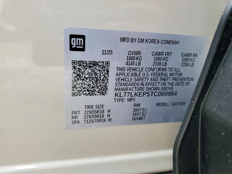 Продажа на аукционе авто 2026 Chevrolet Trax, vin: KL77LKEP5TC069984, номер лота: 60094126