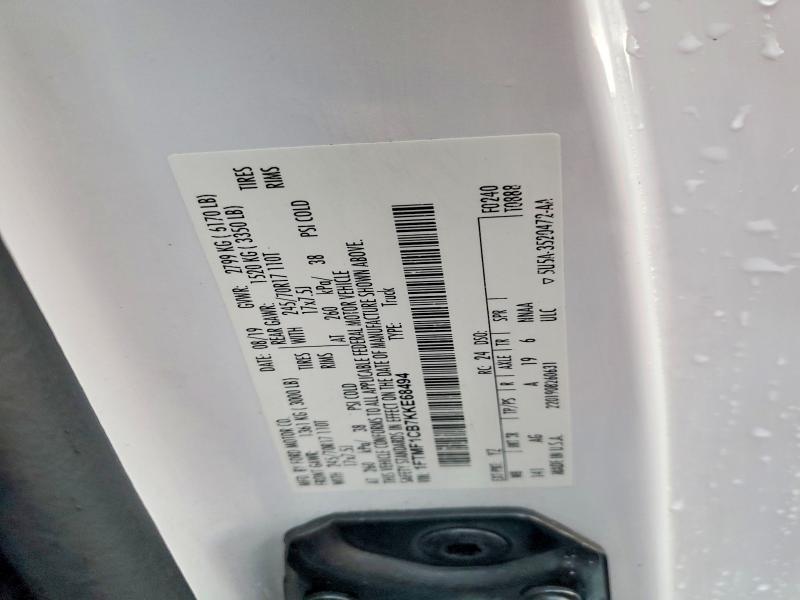 61280296 :رقم المزاد ، 1FTMF1CB7KKE68494 vin ، 2019 Ford F150 مزاد بيع
