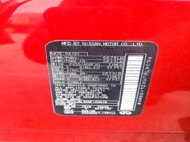 Продаж на аукціоні авто 2022 Infiniti Qx55, vin: 3PCAJ5L3XNF102578, номер лоту: 62839886